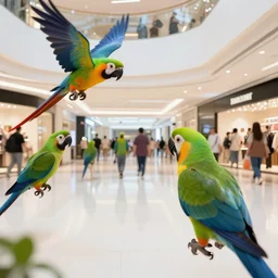 parrot assassins attacking people inside a shopping center