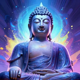 low angle portrait of Buddha, tepainting concept Blizzard pixar maya engine on stylized background splash comics global illumination lighting artstation lois van baarle, ilya kuvshinov, rossdraws