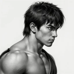 hyperdetailed profile portrait of a realistic street fighter blanka, grayscale, by greg rutkowski, highly detailed, digital painting, artstation, smooth, sharp focus illustration, artstation hq. intricate, elegant, 8 k, unreal engine. art by wlop and artgerm and ayami kojima. dan mumford, tomokazu matsuyama, takato yamamoto