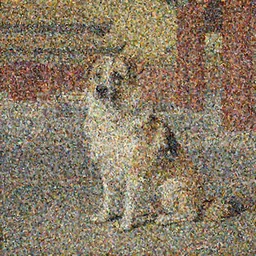 A dog sitting in an asian palace, painting by Gaston Bussiere, Craig Mullins