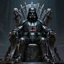 highly detailed portrait of a dath vader, actuators, lost souls, evil spirits sitting alone on a metal throne, unreal engine, fantasy art by greg rutkowski, cinematic, establishing shot, art station