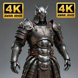 photo of a warrior with metal centipede themed armour, highly detailed, 4 k, hdr, smooth, sharp focus, high resolution, award - winning photo
