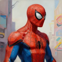 greg manchess portrait painting of partially armored shonen spiderman as overwatch character, medium shot, asymmetrical, profile picture, organic painting, sunny day, matte painting, bold shapes, hard edges, street art, trending on artstation, by huang guangjian, gil elvgren, ruan jia, greg rutkowski, gaston bussiere