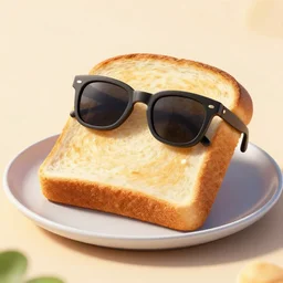 a bread toast with sunglasses, pixar, render, 8k