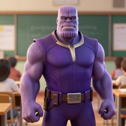 Young Thanos at school, digital art, trending on artstation, HDR, nicely detailed