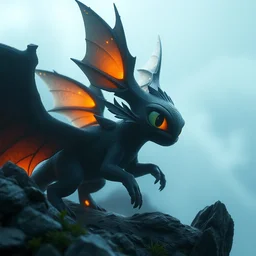 by chet zar and alexander jansson, visually stunning, cinematic, ultra realistic, hyper realism, 1 2 k, epic, octane render, unreal engine, vfx, maya, brilliant character design : amazing shape language, fantastic designs : a perfect angelic being, glitch blade : umbreon pup, toothless from how to train your dragon, souls inspired