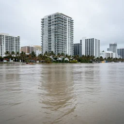 an award - winning national geographic photograph of miami beach flooded after 1 0 0 years of rising sea level