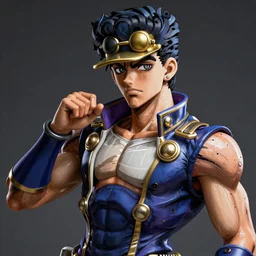 photo portrait of the Terminator in the style of the anime JoJo, highly detailed, 8k, ultra-realistic, perfect light