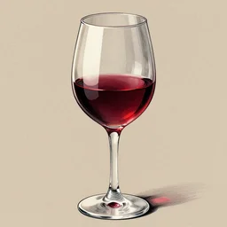 illustration of a glass of wine by masao saito, hyper detailed, 4 k