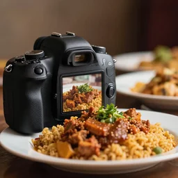 close - up focused dslr photograph of an malian dinner, 8 k, high detail, volumetric lighting, hyperrealism, aesthetically pleasing, studio lighting, trending