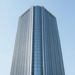 interesting skyscraper design, modern clean skyscraper, whole building showing, symmetrical