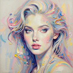 intricate highly detailed womans portrait, pastel paint pour by peter mohrbacher