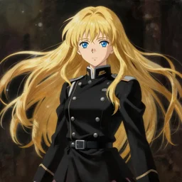 baroque oil painting japanese light novel illustration lotr anime key visual action shot | young girl fitted black military uniform long with flowing blonde hair and blue eyes | symmetrical perfect face fine detail delicate features quiet gaze | gapmoe kuudere moody lighting bokeh | trending pixiv fanbox | by greg rutkowski makoto shinkai takashi takeuchi studio ghibli