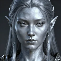 a silver skin elf girl beautiful face, correct face proportions, close up peter mohrbacher, featured on artstation, octane render, cinematic, rugged, intricate, 8 k