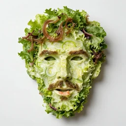 salad in the shape of benedict cumberbatch face