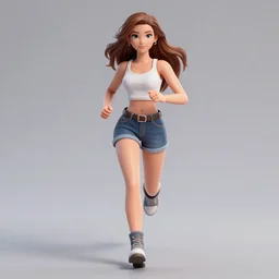 christina hendrix character model, running pose, 2 of 1 6, orthographic front view, single figure, 4 k photograph, clear details