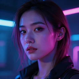 portrait of woman, cyberpunk, close up, neon portrait, low light, neon photography, by brandon woelfel, highly detailed, 4 k