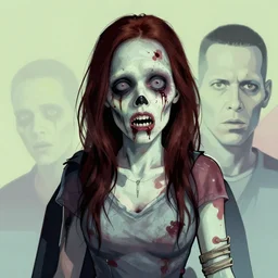 mary louise brooks as a zombie, ross tan, op art