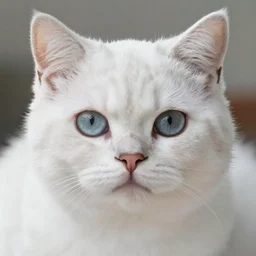 white cat big eyes a lot of fur cute highly detailed high - quality photo realistic 8 k