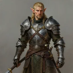 a detailed painting of an elf warrior dressed with a rugged armor, by justin gerard and greg rutkowski, digital art, realistic painting, dnd, character design, trending on artstation