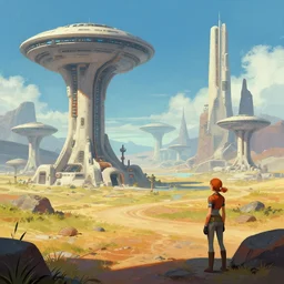 science fiction digital painting by arthur haas. artstation. retro. scarlett fu. digital painting. landscape. sci - fi.