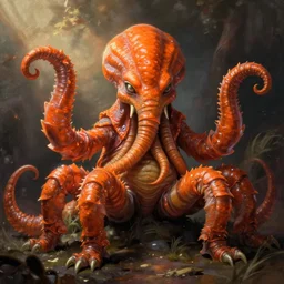 zoological portrait of orange cthulhu by wes benscoter