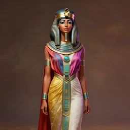 egyptian woman tan skin, priestess, colorful robes, karol bak, donato giancola, digital art, ambient lighting, studio lighting,