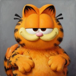 detailed socialist realist painting of garfield the cat as the ideal soviet cat man