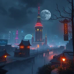 🍎🏘 🌳, style artstation, style greg rutkowsk, comic art book,, octane render, unreal engine 6, epic game graphics, fantasy, ciberpunk, conceptual art post - apocaliptic, ray tracing