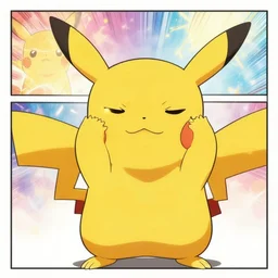 a pokemon pikachu covering his eyes, in pokemon comic