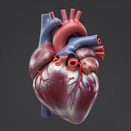 Anatomically correct photograph of a beating human heart, 4k
