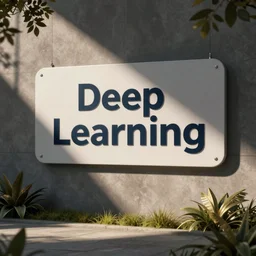 a sign with the text Deep Learning on it