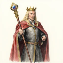 Colored pencil art, Merlin's staff, highly detailed, artstation, MasterPiece, Award-Winning, Caran d'Ache Luminance