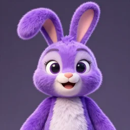portrait of a purple rabbit animatronic mascot,digital art,detailed,deviantart