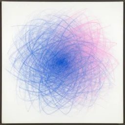 de kooning thin scribble on white canvas, blue and pink shift, ( ( ( sketch ) ) ), drawn by yves tanguy, oil on canvas, thick impasto