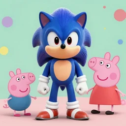 sonic, peppa pig and the paw patrol crossover episode, cartoon network stillframe, good looking, hd, 4 k, hdr, smooth, sharp focus, high resolution, award - winning