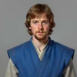 portrait of a man by greg rutkowski, jedi knight, he looks like cameron monaghan, short beard, wearing a blue jedi robes, star wars expanded universe, he is about 3 0 years old, highly detailed portrait, digital painting, artstation, concept art, smooth, sharp foccus ilustration, artstation hq