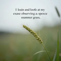 I lean and loafe at my ease observing a spear of summer grass.