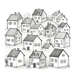 non sensical drawing of houses