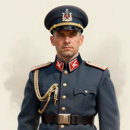 a Portrait of German officer , digital art