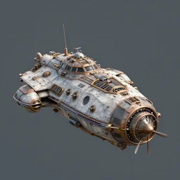 3D model of a dieselpunk space ship