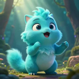 zoom of inspiring cyan spirit pet speaking inspiring speach, fantasy, by adam varga, ghibli, cinematic lighting, volumetric lighting, smooth, sharp focus, highly detailed, render in unreal engine 5, artstation, deviantart, behance, trending, epic composition, hd, octane, unreal engine, volumetric lighting, light rays