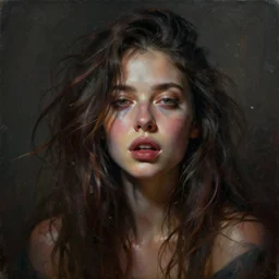 hyperrealistic mixed media painting of woman, when your a hot mess but you're low key dead inside, dim volumetric lighting, 8 k octane beautifully detailed render, post - processing, portrait, extremely hyper - detailed, intricate, epic composition, cinematic lighting, masterpiece, trending on artstation, very very detailed, masterpiece, stunning,