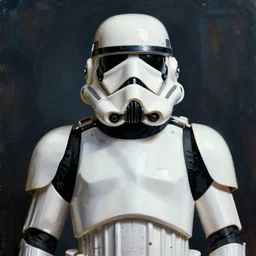 portrait of a stormtrooper by greg rutkowski in the style of egon schiele