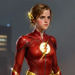 Emma Watson as The Flash by brian bolland by alex ross digital painting digital art
