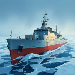 nuclear icebreaker. highly detailed, digital painting, watercolor, soviet realism, engraving, artstation, concept art, smooth, sharp focus, vivid grunge, manga, illustration, unreal engine 5, 8 k, art by bilibin and kuvshinov and malevich and mucha