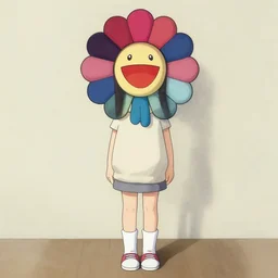 a surreal portrait of a girl by takashi murakami