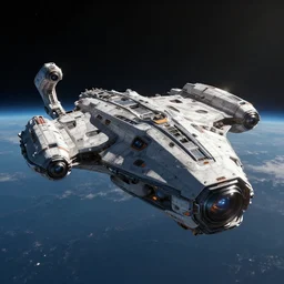 octane render, high quality, unreal engine 5, spaceship in space, mass effect