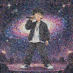 Rapper singing on the galaxy stage, deviantart contest winner, trending on artstation, cgsociety, artwork by Ayami Kojima,