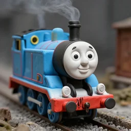zombie apocalypse thomas the tank engine clay sculpture, ominous